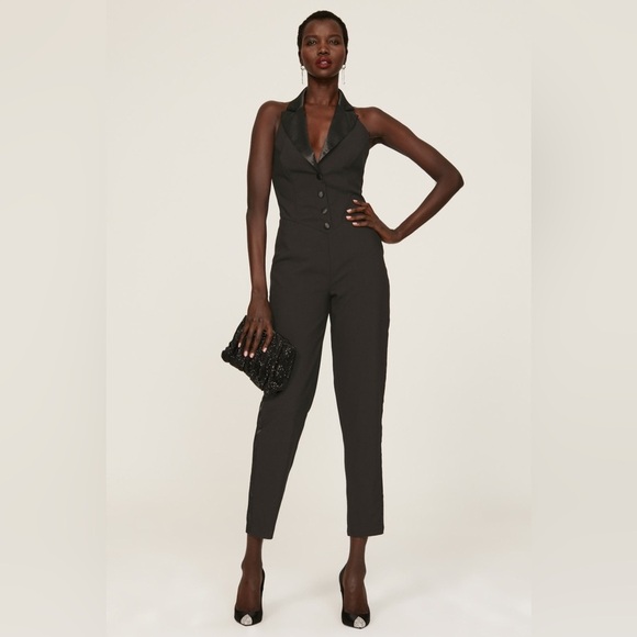 Ashley Park Tuxedo Jumpsuit in Black. NEW! - Picture 2 of 5